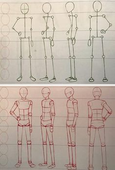 three different views of the same person's body, with lines drawn on them