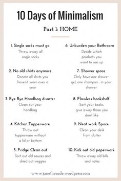 Minimalism Challenge, Becoming Minimalist, Minimalism Lifestyle, House Cleaning Checklist, Vie Motivation, Household Cleaning Tips, Cleaning Checklist, Minimalist Lifestyle, Self Care Activities