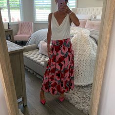 Stunning Authentic Gucci Skirt. Size 40/4. Purchased But Never Worn. No Signs Of Wear, Perfect Condition! Beautiful Maxi Skirt Gucci Summer Bottoms, Elegant Pink Floral Print Maxi Skirt, Elegant Pink Floral Print Skirt, Spring Gucci Fitted Skirt, Gucci Fitted Skirt For Spring, Spring Fitted Gucci Skirt, Gucci Skirt, Maxi Skirt, Womens Skirt