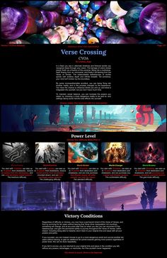 the website design for an upcoming video game