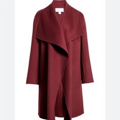 Nwt Nordstrom Signature Cashmere Wool Cascade Waterfall Drape Coat Xs Color Is Burgundy Tanin Perfect For The Holiday! Cascade Collar, Draped Coat, Cascade Waterfall, Cashmere Coat, Cashmere Wool, Anniversary Sale, Double Face, Dream Clothes, Clothing Items