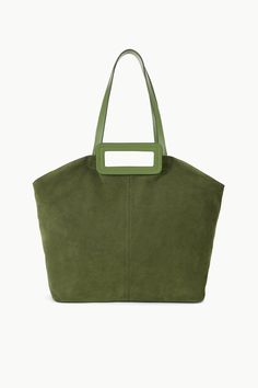 STAUD GRANDE TOTE BAG AVOCADO Rectangular Shopping Bag With Rolled Handles, Top Handle Weekender Bag For Shopping, Modern Weekender Shoulder Bag With Detachable Handle, Modern Weekender Bag With Detachable Double Handle, Shopping Weekender Bag With Detachable Handle, Modern Rectangular Bag With Rolled Handles, Weekender Bag With Detachable Handle, Hobo Tote Bag With Handle Drop For Errands, Chic Top Handle Weekender Bag For Shopping