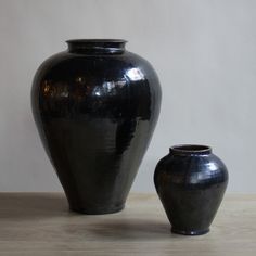 Black Vase With Branches, Roman And Williams, Vase Pottery, Oversized Furniture, Black Vase, Clay Vase, Floor Vase, White Vases, Large Vase