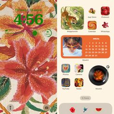 an image of a phone screen with flowers and other things on it's display