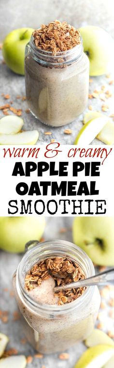 an image of apple pie oatmeal smoothie