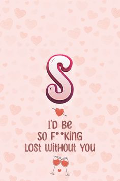 a pink background with hearts and the letter s