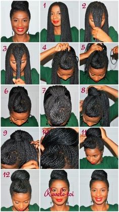 Natural Hair Updo Tutorial, Hair Updos Tutorials, Twisted Hair, Long Box Braids, Pelo Afro, Box Braids Styling, Natural Hair Updo, Natural Hair Journey, Box Braids Hairstyles