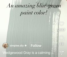 an image of a paint color with the words, amazing blue green paint color