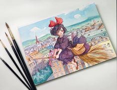 Witch Watercolor, Painting Brush, Disney Sketches, Diy Canvas Art Painting, Paint Painting