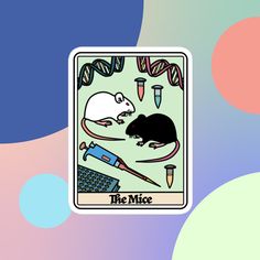 a tarot card with a mouse on it