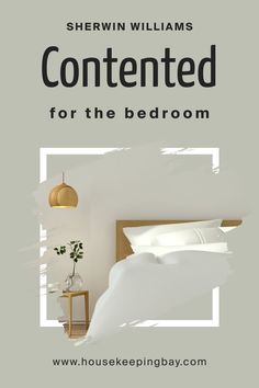 Contented SW 6191 for the Bedroom by Sherwin-Williams Sherwin Williams Contented Bedrooms, Contented Sherwin Williams Bedroom, Sw Contented Paint, Sw Contented, Sherwin Williams Contented, Bedroom Paint Colors Sherwin Williams, Contented Sherwin Williams, Light Airy Bedroom