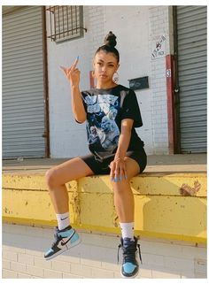 Jordan 1 Outfit Women Baddie, Tomboy Summer Outfits, Jordan 1 Fits, Outfits With Jordan 1s, Tomboy Stil, Jordan 1 Outfit Women, Looks Hip Hop, Jordan 1 Outfit, Jordan Outfit