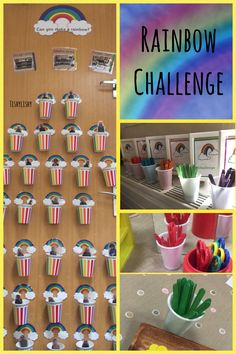 rainbow themed activities and crafts for kids to do with the rainbow theme in their classroom