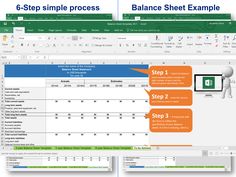 the balance sheet is displayed in microsoft's office view window, and shows how to use