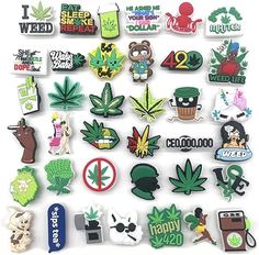 Package included 37 pcs exquisite shoes charms, perfect to be decoration for shoes and wristband Green Shoe, Green Cartoon, Shoes Charms, Shoe Decorations, Easy Perler Beads Ideas, Shoe Decoration, Hat Decoration, Indie Room, Wristband Bracelet