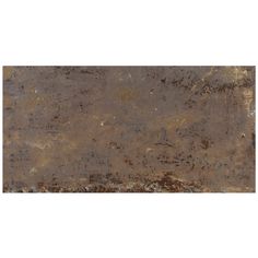 an old, rusty metal plate with some rust on the edges and brown spots around it