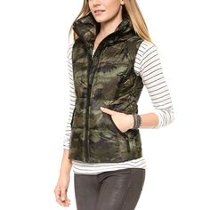 Sam.Women's Green Camo Freedom Vest Sz M In Olive Camo Great Condition Khaki Vest For Ladies For Fall, Camouflage Outerwear With Pockets, Camo Vest, Camo Fashion, Camo Colors, Down Feather, Down Vest, 2015 Fashion, Green Camo