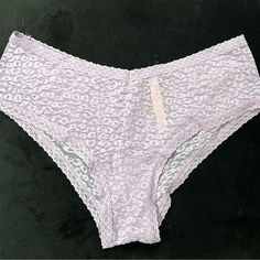 Nwt Sz Large Cheekster Pantie Lilac Purple- Color Smoke Free Home Ship Same Or Next Day Casual Pink Lace Bottoms, Purple Lace Stretch Bottoms, Fitted Lavender Victoria's Secret Bra, Fitted Purple Victoria's Secret Bottoms, Victoria's Secret Lavender Underwire Bra, Victoria's Secret Purple Party Bra, Victoria's Secret Feminine Purple Bra, Logo Hipster, Pink Victoria Secret