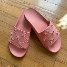 Size 38 (W7.5/8), Bought 3 Years Ago And Just Don’t Wear Them Much. Comes With Original Box And Dust Bags. Not Sold On Gucci’s Website Anymore. Could Use A Little Cleaning Up. Gucci Shoes Women, Gucci Pink, Gucci Shoes, Just Don, Slide Sandals, Women's Shoes Sandals, Shoes Sandals, Original Box, Dust Bag