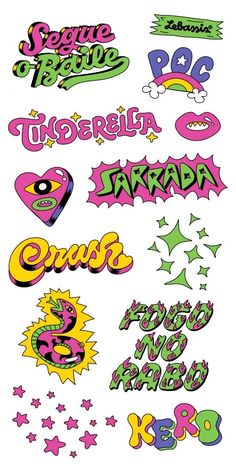 some type of stickers that are in different colors