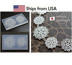 two pictures with the words ships from usa and an image of snowflakes on them