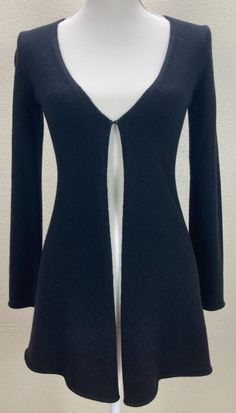 Ann Taylor Petites Women's Black Cardigan Sweater Long Sleeve Size XSP Black Open Front Top For Fall, Black Fitted Open Front Top, Fitted Open Front Sweater For Winter, Fitted Open Front Sweater For Layering, Fitted Black Open Front Sweater, Cocktail Casual, Black Cardigan Sweater, Long Sweaters Cardigan, Business Outfit