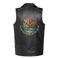 Mexico Leather Sleeveless Biker Jacket Casual Sleeveless Outerwear For Biker Events, Sleeveless Leather Outerwear For Biker Events, Sleeveless Biker Jacket For Fall Events, Casual Sleeveless Vest For Biker Events, Biker Leather Vest For Streetwear, Biker Style Vest Outerwear For Biker Events, Biker Style Vest For Biker Events, Winter Biker Sleeveless Vest, Biker Style Sleeveless Vest For Streetwear