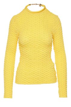 Silvia Tcherassi Jari Yellow Textured Long Sleeve Top Yellow Textures, Long Sleeve Knit Top, Gwyneth Paltrow, A Necklace, Long Sleeve Knit Tops, Top Sales, Long Sleeve Knit, Long Sleeve Top, Knit Top