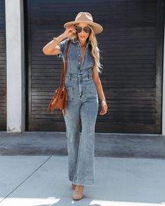 High Rise Stretch Denim Jumpsuit, Stretch Denim Jumpsuit With Pockets, Light Wash Fitted Button-up Denim Jumpsuit, Light Wash Fitted Denim Jumpsuit Button-up, Fitted Light Wash Denim Button-up Jumpsuit, Fitted Mid-rise Light Wash Denim Jumpsuit, Fitted Light Wash Denim Jumpsuit With Button-up, Stretch High Waist Denim Jumpsuit, High Waist Medium Wash Jumpsuits For Fall