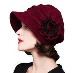 PRICES MAY VARY. Fits for whose head circumference between 56-58cm/22-23inch Hand Wash for Best Results- - -52.9% Wool / 39.5% Polyester/7.6%other Light weight, Perfect for Everyday wear or Halloween Costume Style: Warm of your ears neck and face, with this beautiful cap One Size fits most Adults Versatile hat which you can wear for any occasion , Machine wash according to instructions on care label. Topi Vintage, Types Of Hats For Women, 1920s Hats, 1930s Hats, 1920s Hat, Edwardian Hat, Vintage Style Hat, Flapper Costume, Retro Hats