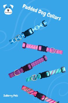 Come see our selection of padded dog collars. Lightweight yet strong, making them perfect for dogs on the smaller side. Stain & water resistant and 100% washable! Dog Collars & Leashes, Dog Stuff, Collar And Leash