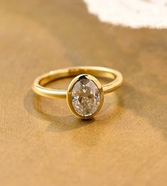 a close up of a ring on a table