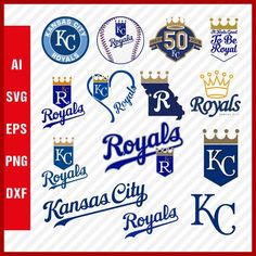 Kansas City Royals MLB SVG Cut Files Baseball Clipart Bundle Kansas City Royals Logo, Royal Logo, Royals Baseball