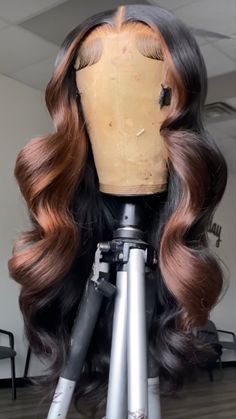 #hair Wig Aesthetics, Coloured Wigs Black Women, Color Wigs For Black Women, Coloured Wigs, Cute Wigs, Wig Collection, Prom Hairstyle, 13x4 Lace Front Wig