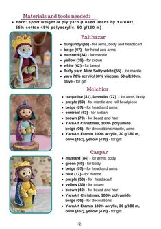 the instructions for how to make a crocheted doll with pictures on it and text below