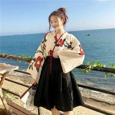 Modern Traditional Hanfu Dress Folk Dancewear Princess Costumes Tang Dynasty Cosplay Festival Sets Elegant Vintage Dresses, Red Long Skirt, Black Skirt Suit, Short Black Skirt, Island Outfit, Modern Hanfu, Mode Kimono, Kimono Coat, Hanfu Dress