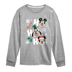 Create a magical wardrobe with this Disney's HO HO HO Long Sleeve Tee. FEATURES Crewneck Long sleevesFABRIC & CARE Cotton, polyester Machine wash Imported Size: X Large. Color: Med Grey. Gender: male. Age Group: kids. Material: Polyester|Cotton. Friends Boys, Long Sleeve Graphic Tee, Graphic Material, Friends Christmas, Disney Boys, Kids Pattern, Kids Clothes Boys, Mickey Mouse And Friends, Christmas Men