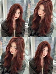 Neutral Skin Tone Hair Color, Dark Autumn Hair Color, Mom Cut, Korean Hair Color, Red Hair Inspo, Brown Hair Looks, Hair Inspiration Long, Candy Hair, Ginger Hair Color