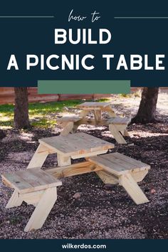 a picnic table with the words how to build a picnic table