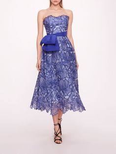 Navy Midi Dress, British Indian, Marchesa, Cut Work, Fancy Dresses, Bow Detail, Cocktail Dresses, Sweetheart Neckline, Lehenga