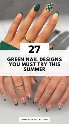 Discover the magic of 27 stunning green nail designs that are perfect for summer! These refreshing, trendy styles will add a pop of color to your look. Click to explore these must-try designs and elevate your summer nail game! Green Nail Designs Square, Nail Designs For Summer, Pedi Ideas, Green Acrylic Nails