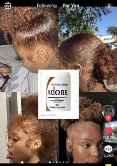 Cute Color Combinations For Hair, Adore Color Chart, Skin Stripe Hair, Color Combos Hair, Hair Dye Placement Ideas, Natural Hair Colors To Dye Your Hair, Dyed Natural Hair For Black Women, Hair Color Ideas Black Women, Hair Dye Color Chart