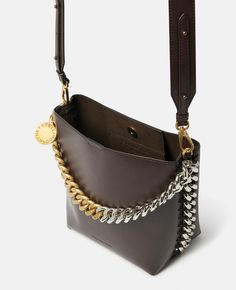 Stella Mccartney Frayme, Stella Mc, Bucket Bags, Rounded Square, Planet People, Gold Logo, Shoes And Accessories, Embossed Logo, Square Shape