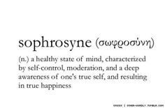 the definition of sophhrosyne