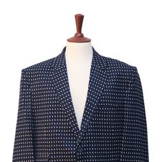 This Chiragh Apparel blazer is an elegant upgrade on dapper tailoring and features rich shades in a sumptuous fabric for elegant opulence. Fashioned from premium quality wool, this geometric blazer features full lining in Japanese silk, a notch lapel, two-button closure and single-vented back. A left chest pocket and three flap pockets appoint the front while the inside has two (2) pockets on the left and one (1) pocket on the right. A flash of contrast piping is added to the jacket lining insid Elegant Blue Silk Blazer, Blue Notch Lapel Blazer For Evening, Evening Blue Notch Lapel Blazer, Tailored Silk Elegant Blazer, Elegant Tailored Silk Blazer, Silk Single-button Long Sleeve Blazer, Elegant Silk Blazer For Semi-formal Events, Elegant Silk Blazer For Semi-formal Occasions, Elegant Semi-formal Silk Blazer