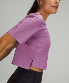 Lululemon Mesh Back Cropped Train T-Shirt - Wisteria Purple - lulu fanatics Wisteria Purple, Mesh Jacket, Short Sleeve Jacket, Training Tops, Don't Be Afraid, Women's T Shirts, Sportswear Women, Be Afraid