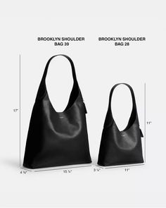 Our Brooklyn is an elegant, minimalist silhouettewith a distinctly New York attitude. Smaller than the 39, the hobo style is crafted of natural grain leather with beautiful texture and soft feel. Featuring a spacious interior with a snap pocket for access to essentials, the streamlined 28 has a comfortable, wide shoulder strap and an easy magnetic snap closure. Modern Hobo Bag With Smooth Grain For Everyday Use, Sleek Hobo Bag For Everyday Use, Business Hobo Bag With Double Handle, Business Hobo Bag With Double Handle And Smooth Grain, Sleek Everyday Rectangular Hobo Bag, Sleek Textured Leather Bag For Everyday, Sleek Rectangular Hobo Bag For Everyday, Sleek Soft Leather Hobo Bag For Everyday Use, Sleek Rectangular Hobo Bag For Everyday Use