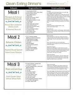 Homemade For Elle Clean Eating, Clean Eating Menu Plan Week 1, Meal Prep Layout, Clean Eating Dinners, Yoga For, Bbq Meatballs