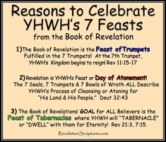 a poster with the words reason to celebrate yhwh's 7 feasts