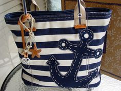 RARE Brighton Navy White Chatham Nautical Ziptop Handbag Tote New in Box | eBay Artisanats Denim, Sacs Tote Bags, Nautical Outfits, Anchors Aweigh, Navy Mom, White Tote, Nautical Fashion, Sewing Bag, Diy Bag